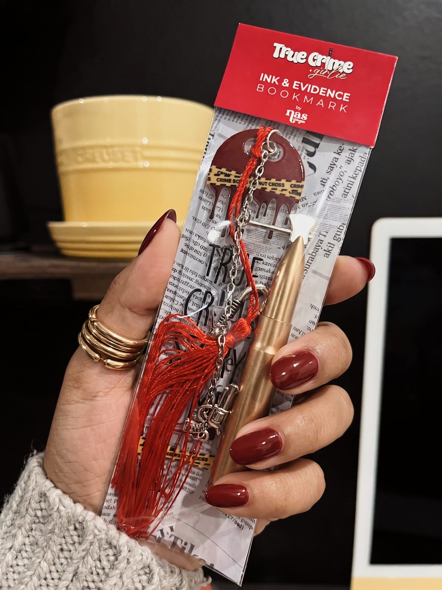 True Crime Girly | Ink & Evidence Acrylic Bookmark